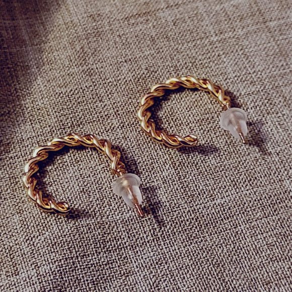 Gold Color Alloy Hoop Earrings Set - Picture 7 of 7